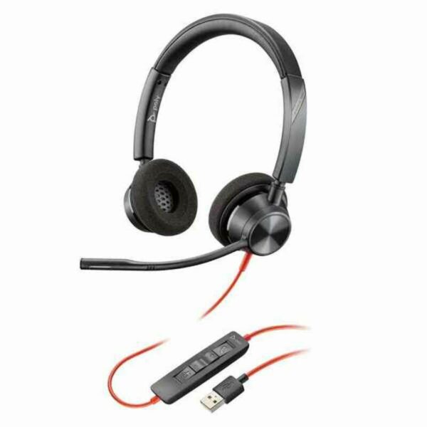 POLY Headphones with Headband BW3320 USB-A Black