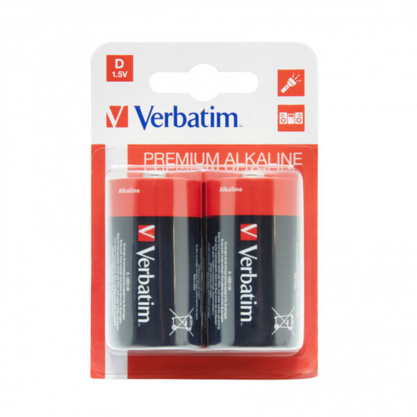 Verbatim Batteries Pilas alcalinas D 15 V