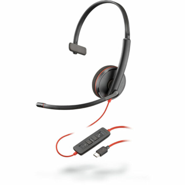 POLY Headphones with Microphone 209748-104 Black Red