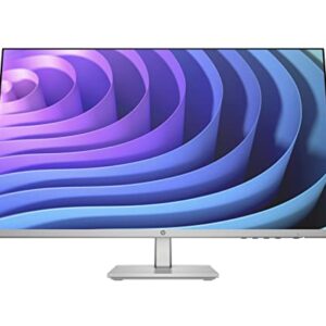 HP 27 Inch FHD Monitor M27h Full HD IPS LED Display Height Adjustable Tilt 75hz Refresh Rate 5ms Response Time 2 x HDMI 1 VGA Low Blue Light Mode Anti-glare Silver