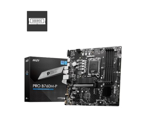 MSI PRO B760M-P Motherboard Micro-ATX - Supports 12th and 13th Gen Intel Core Processors LGA 1700 DDR5 Memory Boost 6800+MHz/OC PCIe 40 x16 Slot M2 Gen4 Slots