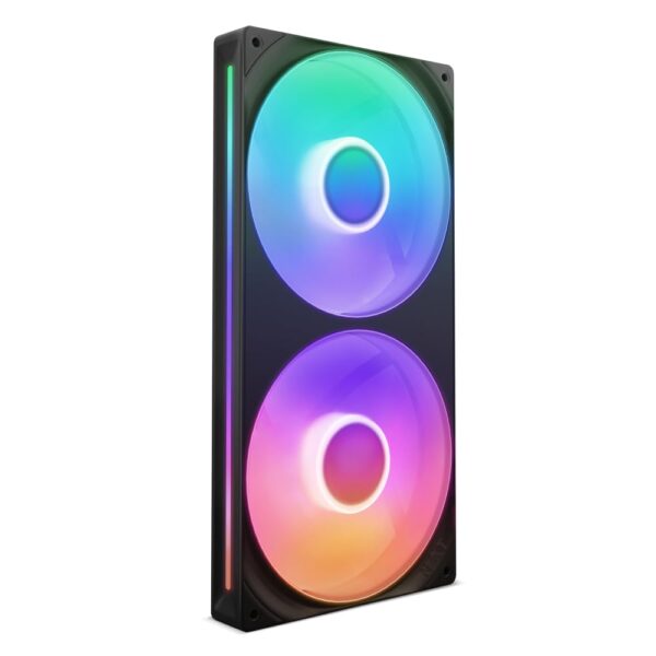NZXT F280 RGB Core - 280mm Single-Frame Fan Unit with 2 x 140mm Fans Speed & Lighting Control High Static Pressure Airflow Fluid Dynamic Bearings 8 aRGB LEDs Per Black