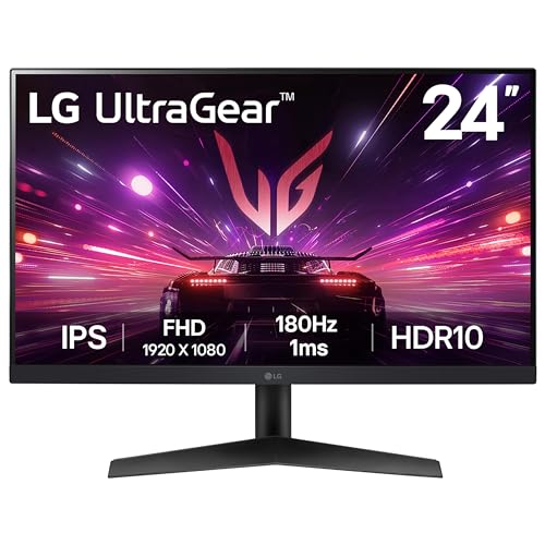 LG UltraGear Gaming Monitor 24GS60F 24 Inch 1080p 180Hz 1ms Response Time HDR 10 NVIDIA G-Sync & AMD FreeSync compatible Smart Energy Saving Displayport HDMI