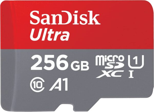 SanDisk Ultra microSDXC UHS-I memory card 256 GB+adapter (for Android smartphones and tablets MIL cameras A1 C10 U1 120 MB/s transfer)
