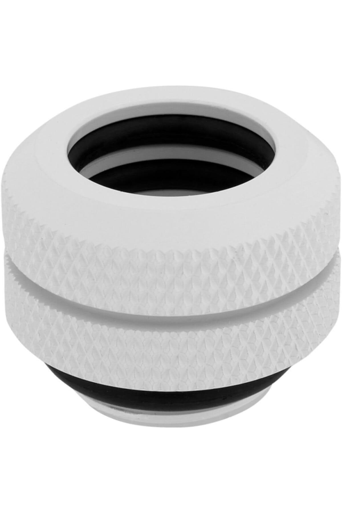 Corsair Hydro X Series XF Hardline 12mm OD Fittings Four Pack (G1/4 Inch BSPP Port Threads Solid Brass Durability Double O-Ring Design Compatible with Additional Adapters) White