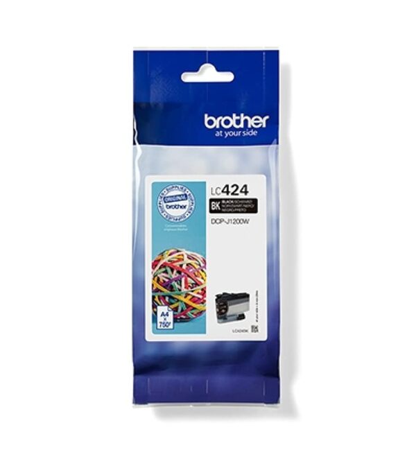 BROTHER LC-424BK Inkjet Cartridge Black Single Pack Standard Yield includes 1 x Genuine Supplies