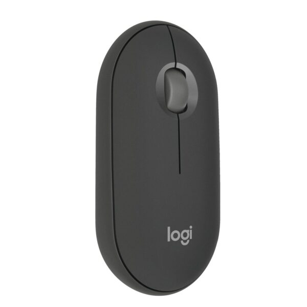 Logitech Pebble Mouse 2 M350s Slim Bluetooth Wireless Portable Lightweight Customisable Button Quiet Clicks Easy-Switch for Windows macOS iPadOS Android Chrome OS - Graphite