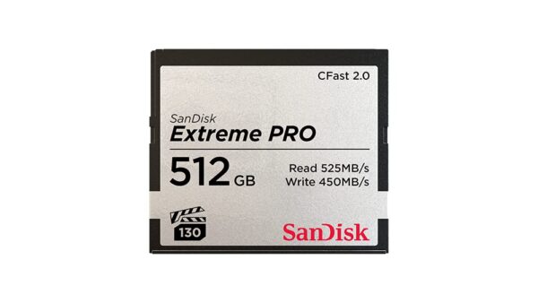 SanDisk 512GB Extreme PRO CFast 20 Memory Card - Silver