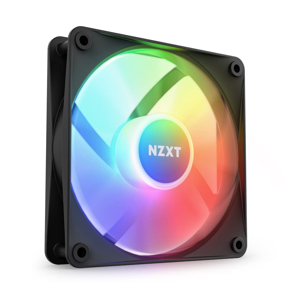 NZXT F120 RGB Core - 120mm Hub-Mounted Fan 8 Individually-Addressable LEDs Semi-Translucent Blades High Static Pressure & Airflow Quiet Operation PWM Control CAM Software Black