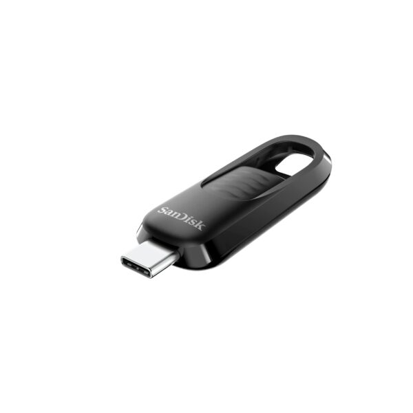 SanDisk 256GB Ultra Slider USB Type-C flash drive stick memory with fast performance up to 400 MB/s read speeds 32 Gen 1 retractable connector keyring Black