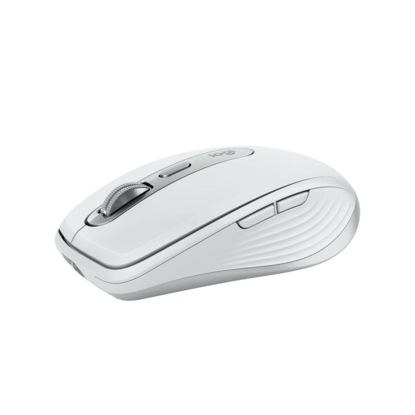 Logitech MX Anywhere 3S Compact Wireless Mouse Fast Scrolling 8K DPI Any-Surface Tracking Quiet Clicks Programmable Buttons USB C Bluetooth Windows PC Linux Chrome Mac - Pale Grey