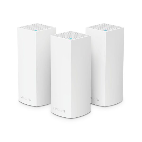 Linksys Velop WHW0303 Tri-Band Whole Home Mesh WiFi 5 System (AC2200) - Router Extender & Booster up to 6000 sq ft for 60+ Devices Supports MU-MIMO Parental Control 3 Pack White