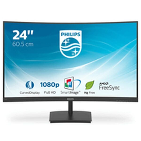 PHILIPS 241E1SC - 24 Inch FHD Curved Monitor 75Hz VA 4ms AMD FreeSync SmartImage LowBlue Mode (1920 x 1080 250 cd/m HDMI/VGA)