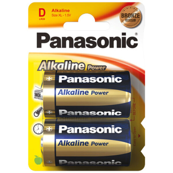 Panasonic Alkaline Batteries Corp Bronze LR20 15 V Type D (2 Units)