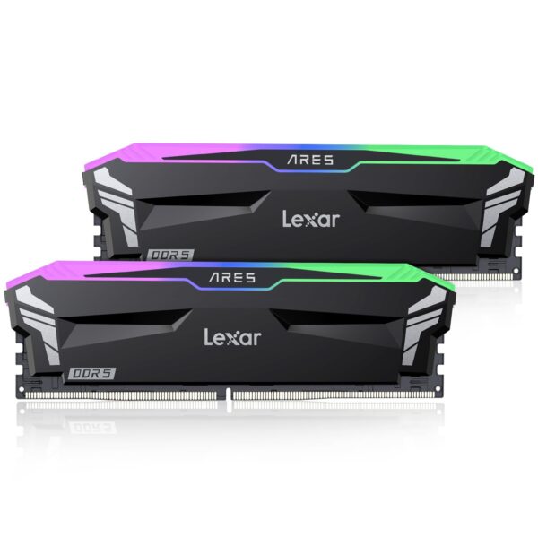 Lexar ARES RGB DDR5 RAM 32GB Kit (16GB x 2) 6400 MHz DRAM 288-Pin UDIMM Desktop Memory Gaming Computer for XMP 30 AMD EXPO CL32-38-38-76 14V (LD5EU016G-R6400GDLA)