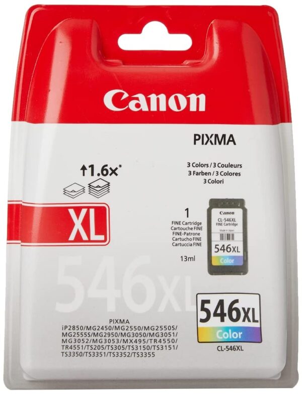 Canon Genuine Ink Cartridges 8288B004 CL-546XL Multicolor For Selected iP TR TS MG and MX Series