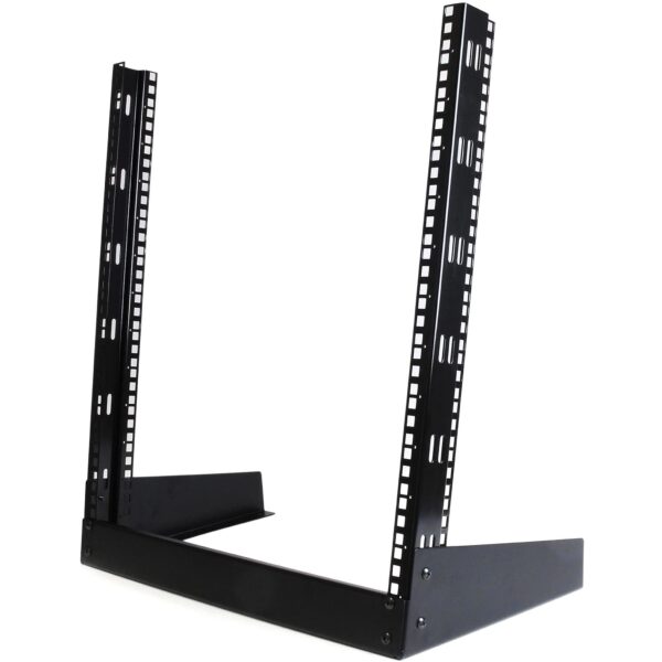 StarTechcom 2-Post 12U Desktop Server Rack Small Open Frame 19in Computer Compact Network for AV / Studio Data IT Equipment Free Standing Two-Post Home/Office (RK12OD)