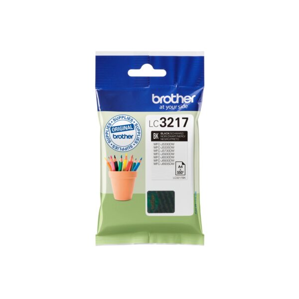 BROTHER LC-3217BK Inkjet Cartridge Black Single Pack Standard Yield Includes 1 x Genuine Supplies
