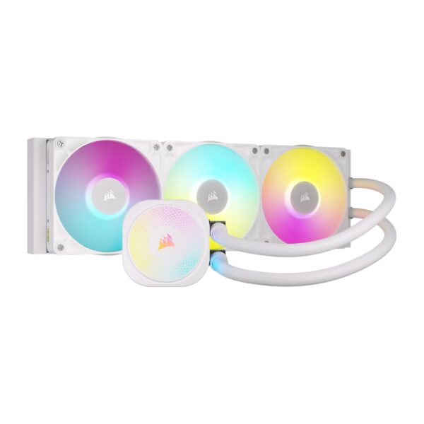 Corsair iCUE LINK TITAN 360 RX RGB Liquid CPU Cooler 360mm AIO 3x RX120 Fans Included Fits Intel LGA 1851/1700 AMD AM5/AM4 System Hub White