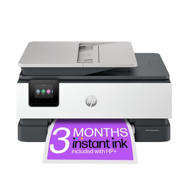 HP OfficeJet Pro 8122e All-in-One Printer Colour for Home Print Scan Copy Automatic document feeder 3 months of Instant Ink with over VPN HP+ Up to years Warranty