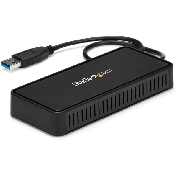 StarTechcom USB 30 Mini Dock - Dual Monitor USB-A Docking Station with DisplayPort 4K 60Hz Video & Gigabit Ethernet 1ft (30cm) cable Portable 31 Gen 1 Type-A Laptop Adapter (USBA2DPGB)