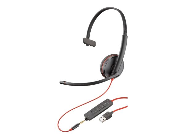 Plantronics Blackwire 3200 Mono Corded UC Headset With USB & 35mm Smart Phone Connectivity