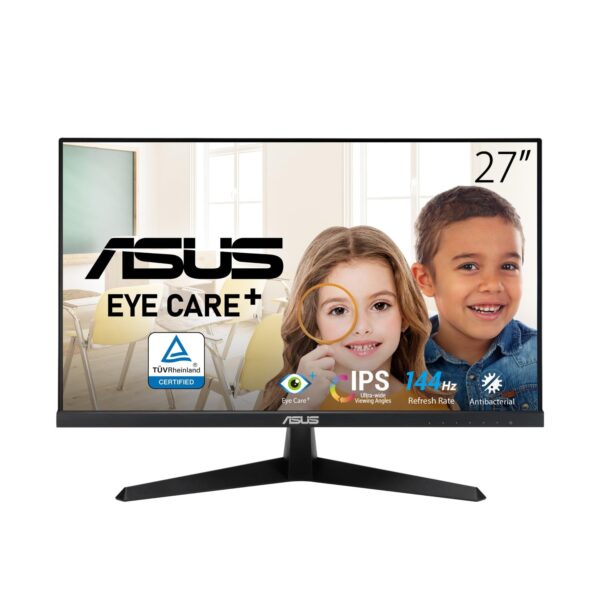 ASUS VY279HGE Eye Care Gaming Monitor (Amazon exclusive) 24 inch FHD (1920 x 1080) IPS 144Hz 1ms (MPRT) FreeSync Premium Plus technology Antibacterial Treatment Blue Light Filter