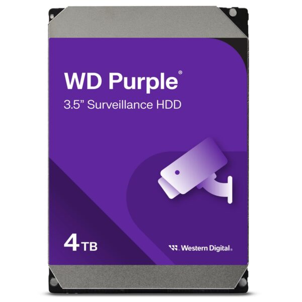 Western Digital Purple 4TB Surveillance 35 Inch SATA 6 Gb/s Hard Disk Drive with Allframe 4K Technology - 180TB/yr 64MB Cache 5400rpm WD40PURZ