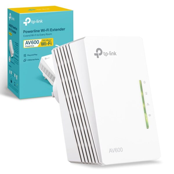 TP-Link TL-WPA4220 2-Port Add-On Powerline Adapter Range Extender Broadband/WiFi WiFi Booster/Hotspot No Configuration Required UK Plug