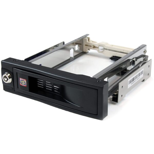 StarTechcom 525in Trayless Hot Swap Mobile Rack for 35in Hard Drive - Internal SATA Backplane Enclosure Lockable bay (HSB100SATBK)