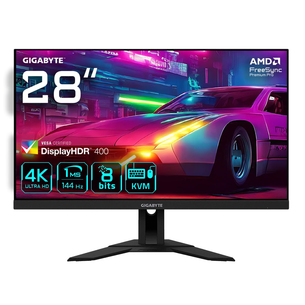 Gigabyte M28U 28 Inch SS IPS 4K/UHD (3840 x 2160) 144Hz FreeSync Premium Pro Gaming Monitor