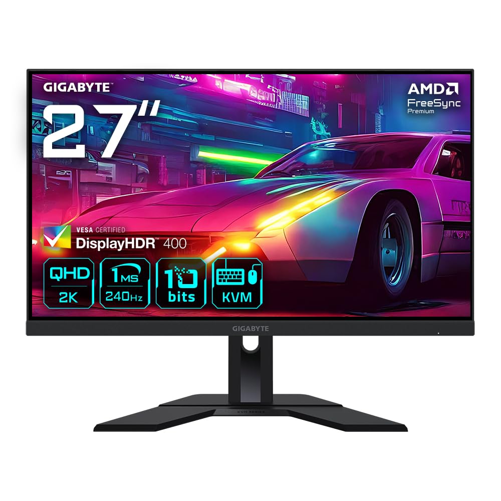 Gigabyte M27Q X 27 Inch SS IPS QHD (2560 1440) 240Hz 1ms FreeSync Premium Gaming Monitor