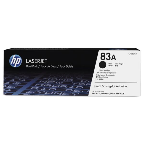 HP CF283AD 83A Original LaserJet Toner Cartridges Black Dual Pack