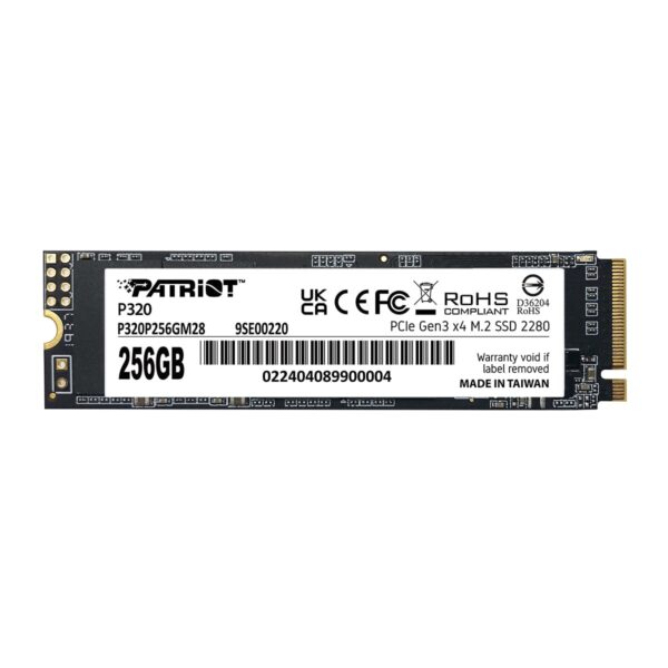 Patriot Memory P320 256GB Internal SSD - NVMe PCIe Gen 3x4 M2 2280 Solid State Drive P320P256GM28