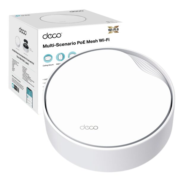 TP-Link Deco X50-PoE AX3000 Whole Home Wi-Fi 6 with PoE Dual-Band Add on Single Unit for All WiFi 7/6/5 Mesh Pack Extended Coverage Requirement HomeShield Security Works Alexa