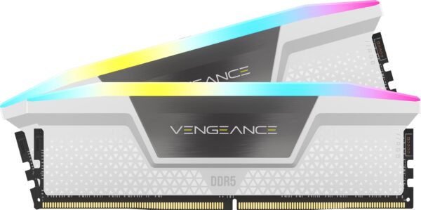 Corsair VENGEANCE RGB DDR5 RAM 64GB (2x32GB) 6000MHz CL40 Intel XMP iCUE Compatible Computer Memory - White (CMH64GX5M2B6000C40W)