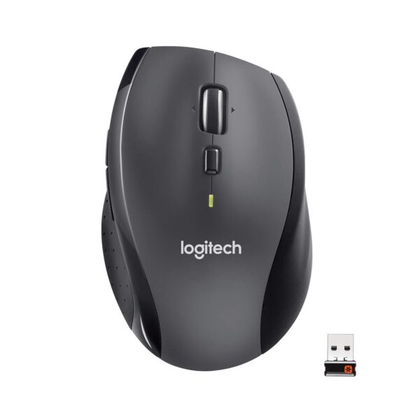 Logitech M705 Marathon Wireless Mouse 24 GHz USB Unifying Receiver 1000 DPI 5-Programmable Buttons 3-Year Battery Compatible with PC Mac Laptop Chromebook - Black