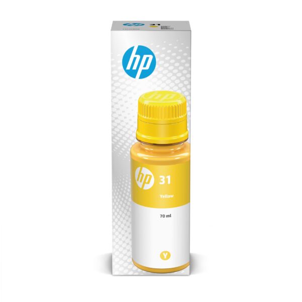 HP Original 31 - 70ml Ink Bottle Yellow Single Pack 8000 Print Pages or Up To 3 Years of yield for Smart Tank Printers
