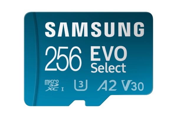 Samsung EVO Select (2024) microSD card + SD adapter 256GB Memory for smartphone and tablet UHS-I U3 4K UHD Full HD 160 MB/s Read MB-ME256SA/EU