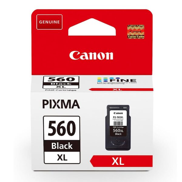 Canon Ink - PG-560XL High Yield Genuine Black Printer Cartridge Prints Up to 400 A4 Pages (1 x Cartridge) Compatible with PIXMA TS