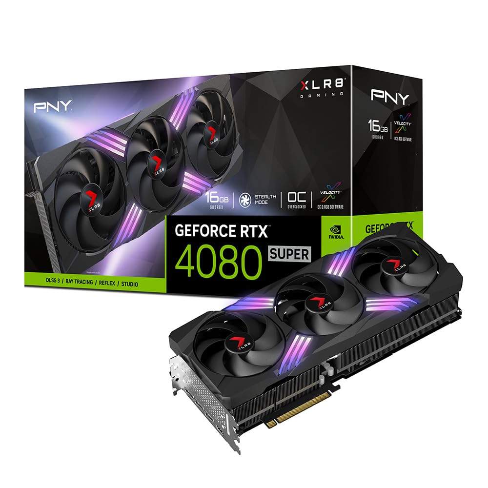 PNY GeForce RTX 4080 SUPER 16GB XLR8 Gaming VERTO EPIC-X RGB Overclocked Triple Fan DLSS 3
