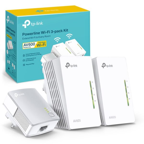 TP-Link TL-WPA4220 TKIT 2-Port Powerline Adapter WiFi Starter Kit Range Extender Broadband/WiFi Booster/Hotspot No Configuration Required UK Plug