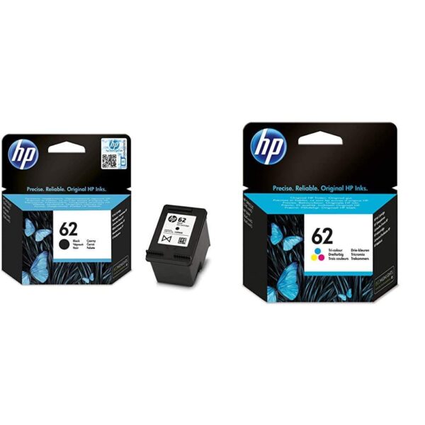 HP C2P04AE C2P06AE 62 Original Ink Cartridges Black and Tri-Colour Bundle Pack of 2