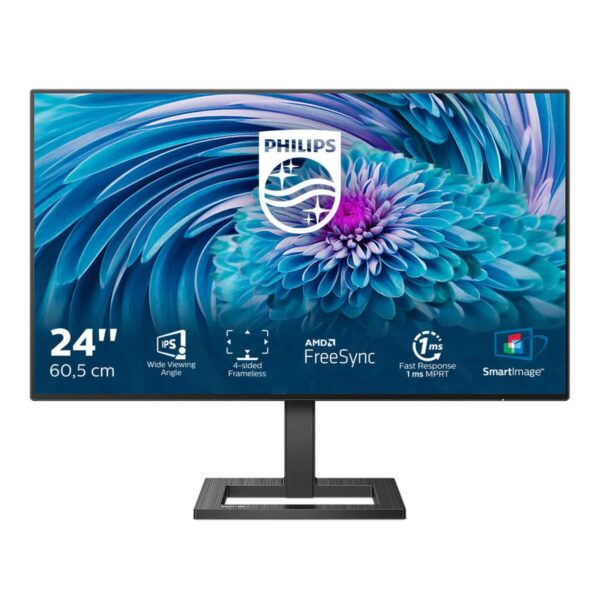 PHILIPS 242E2FA - 24 Inch FHD Monitor 75Hz 1ms IPS Frameless Design Speakers AMD FreeSync FlickerFree (1920 x 1080 300 cd/m HDMI/VGA/DP)