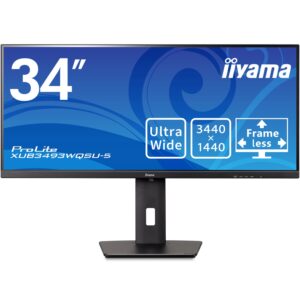 iiyama XUB3493WQSU-B5 34 Inch ADS-IPS with HDR (sRGB: 100 Percent NTSC: 74 Percent) 4ms 21:9 Ultra Wide 3440 x 1440 FreeSync2x HDMI1 DisplayPort 2 USB 5W Speakers 150 mm HA Stand