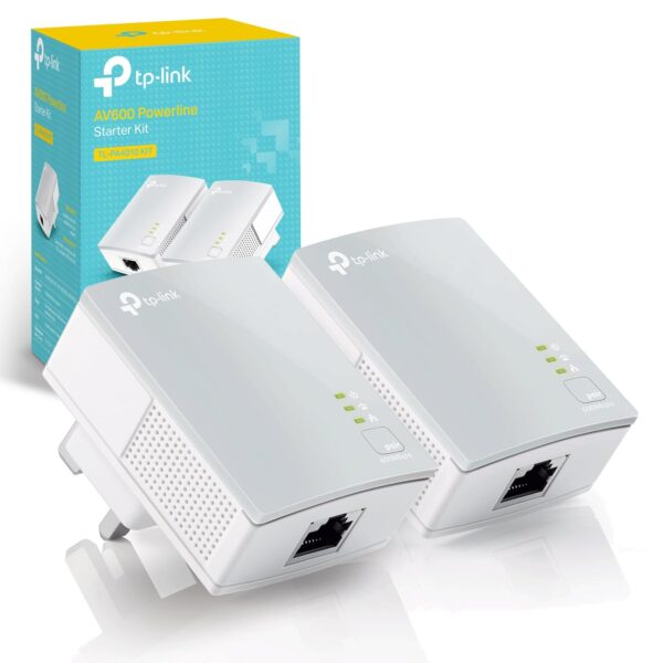 TP-Link TL-PA4010KIT Nano AV600 Powerline Adapter Starter Kit Up to 300 m range No Configuration Required UK Plug White