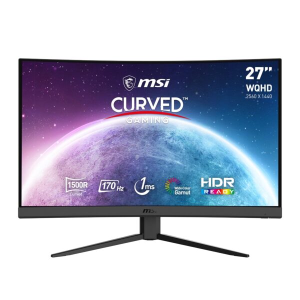 MSI G27CQ4 E2 27 Inch WQHD Curved Gaming Monitor - 1500R 2560 x 1440 VA Panel 170Hz / 1ms Adaptive-Sync HDR Ready