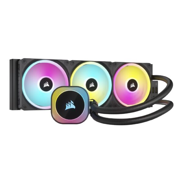 Corsair iCUE LINK H150i RGB Liquid CPU Cooler - 360mm AIO QX120 Fans Fits Intel LGA 1700 AMD AM5 System Hub Included Black
