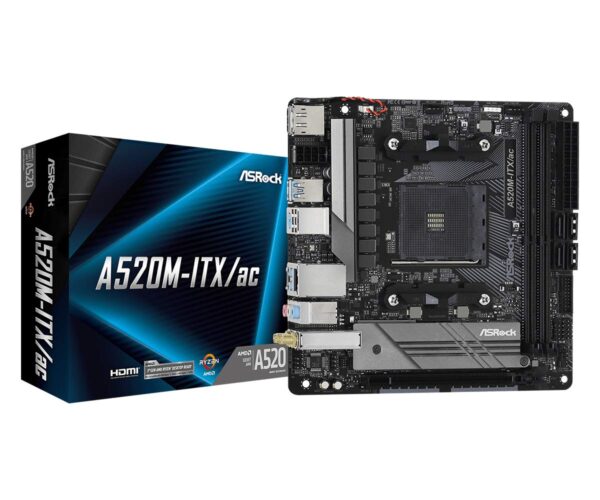 ASRock A520M-ITX/AC Supports 3rd Gen AMD AM4 Ryzen / Future Processors Motherboard