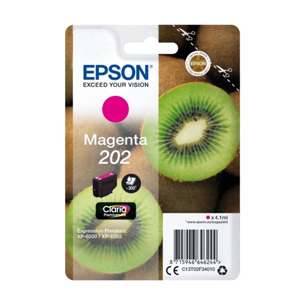 Epson 202 Magenta Kiwi Genuine Claria Premium Ink Cartridge